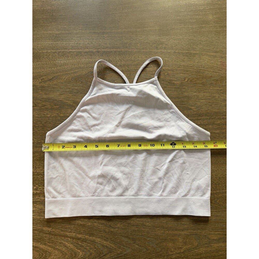 Fabletics Women Large Lilac Cropped Workout Tank Stretch Athletic - Picture 4 of 9